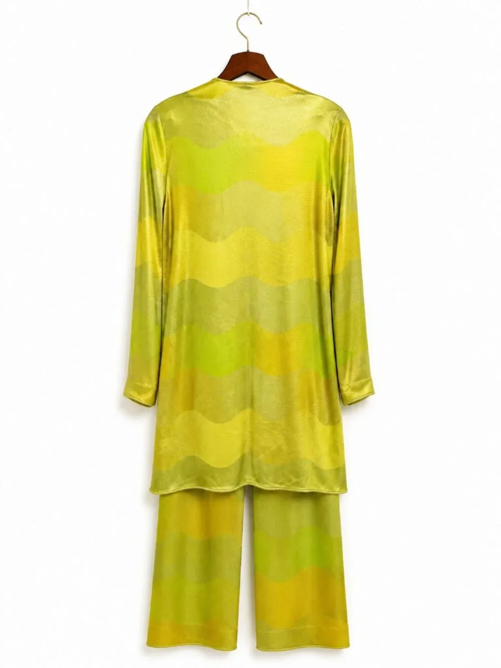ALEXIS Bia Duster Top Angelika Pants Set Lime Waves XS Excellent $893 MSRP